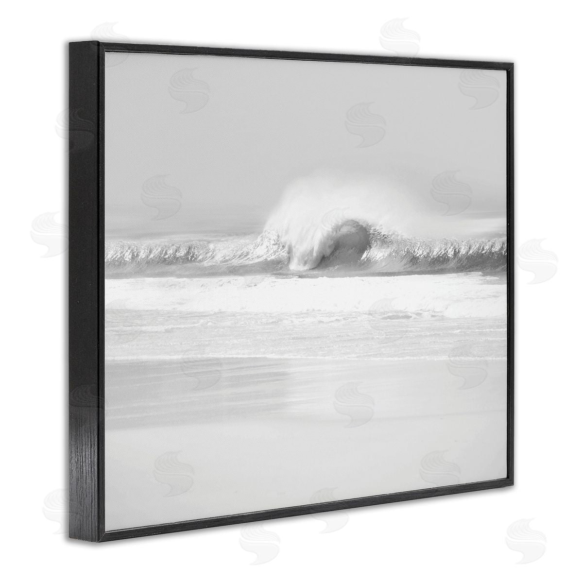 Maggie Olsen Waves Crashing onto Beach Black and White