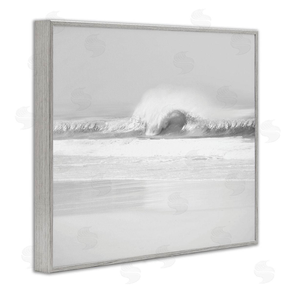 Maggie Olsen Waves Crashing onto Beach Black and White