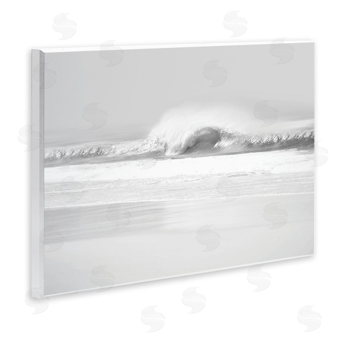 Maggie Olsen Waves Crashing onto Beach Black and White