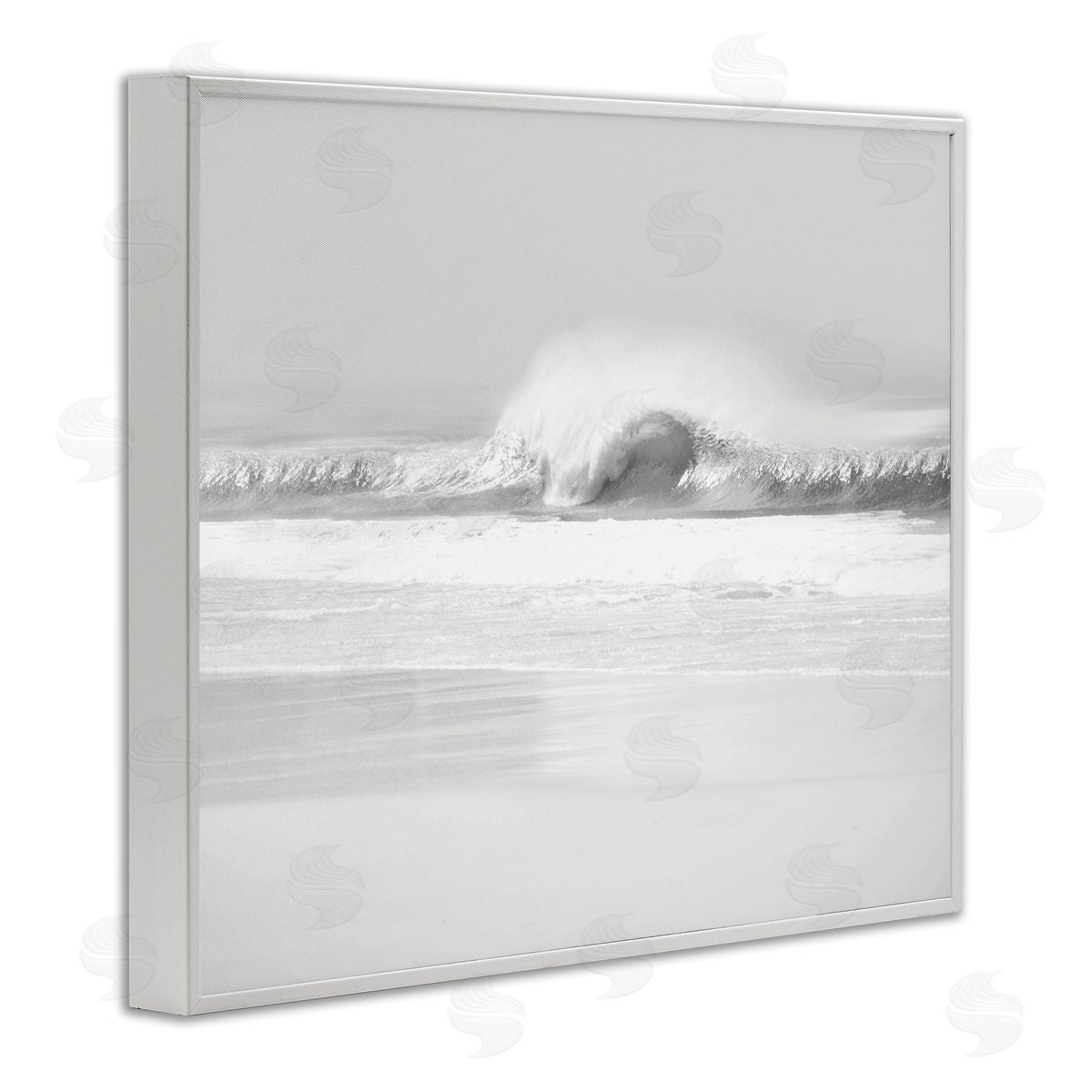 Maggie Olsen Waves Crashing onto Beach Black and White