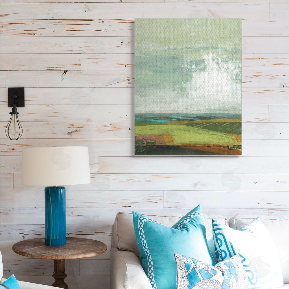 Suzanne Nicoll Abstract Countryside Distressed Clouds Green Sky