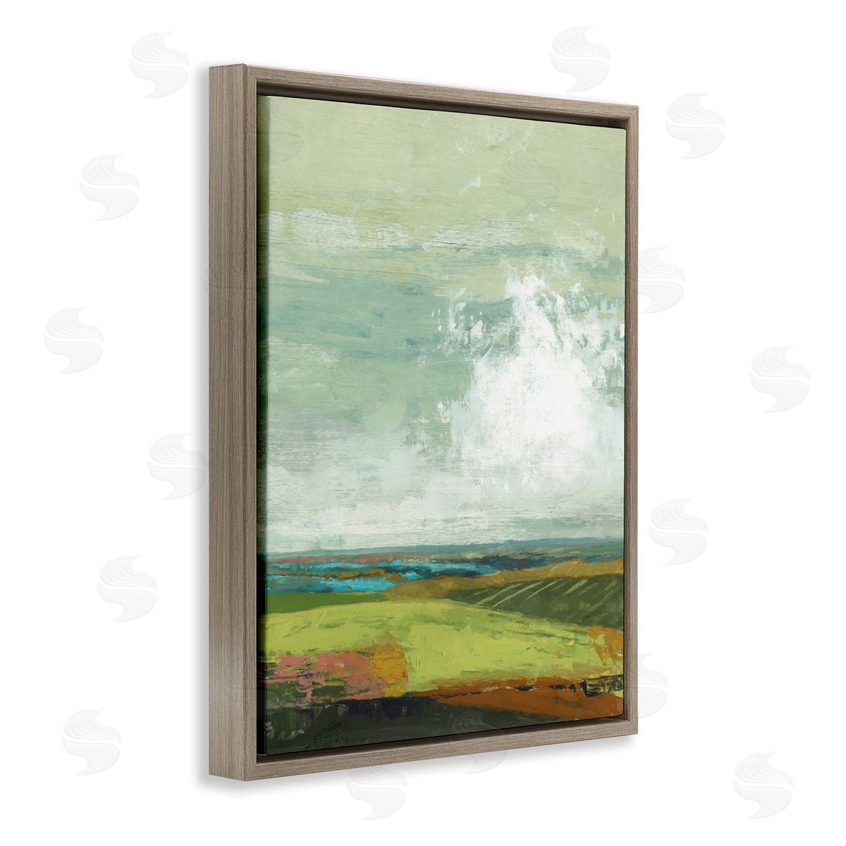 Suzanne Nicoll Abstract Countryside Distressed Clouds Green Sky