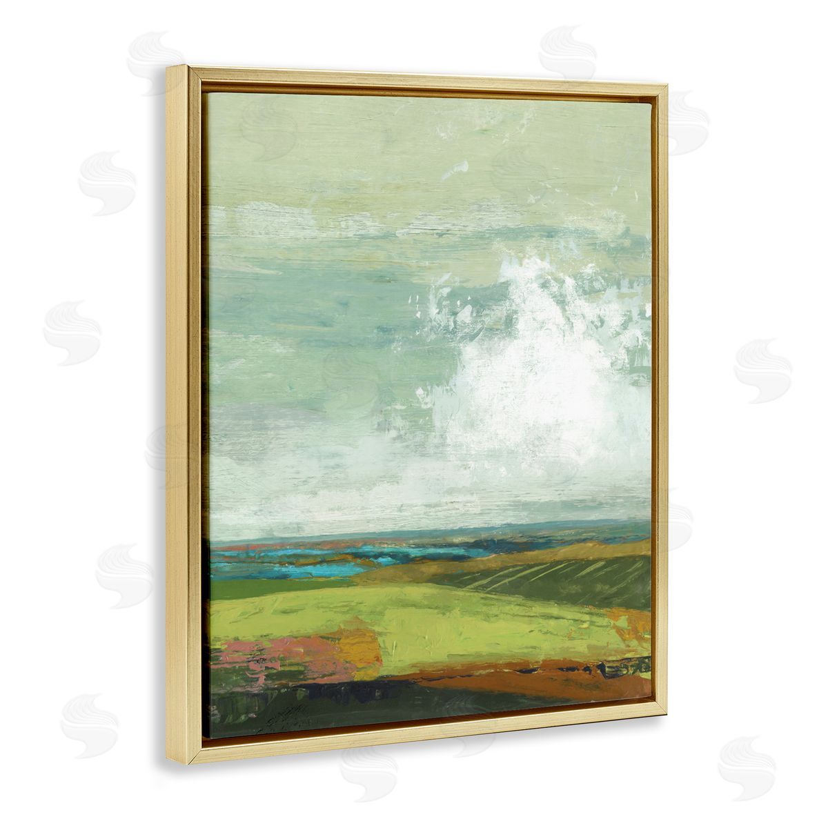 Suzanne Nicoll Abstract Countryside Distressed Clouds Green Sky