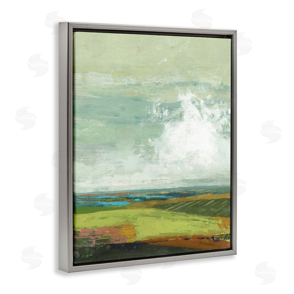 Suzanne Nicoll Abstract Countryside Distressed Clouds Green Sky