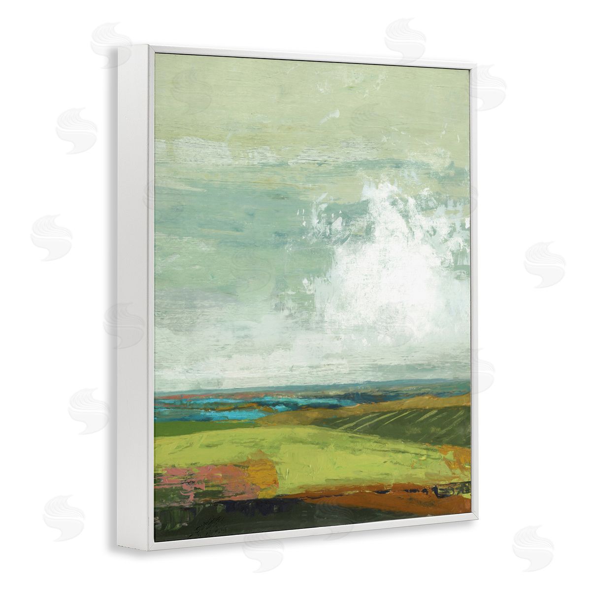 Suzanne Nicoll Abstract Countryside Distressed Clouds Green Sky