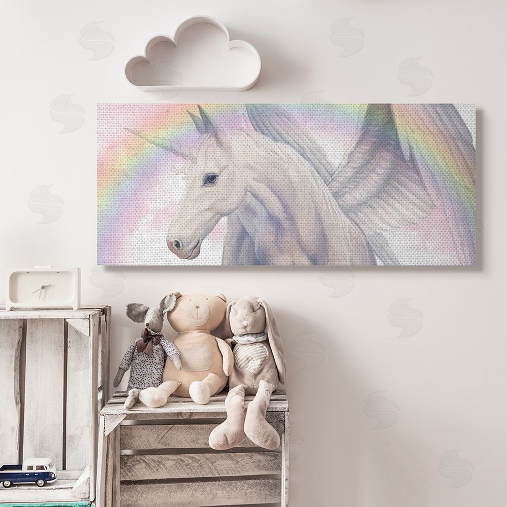 Ziwei Li Magical Pegasus Beautiful Pink Clouds Soft Rainbow
