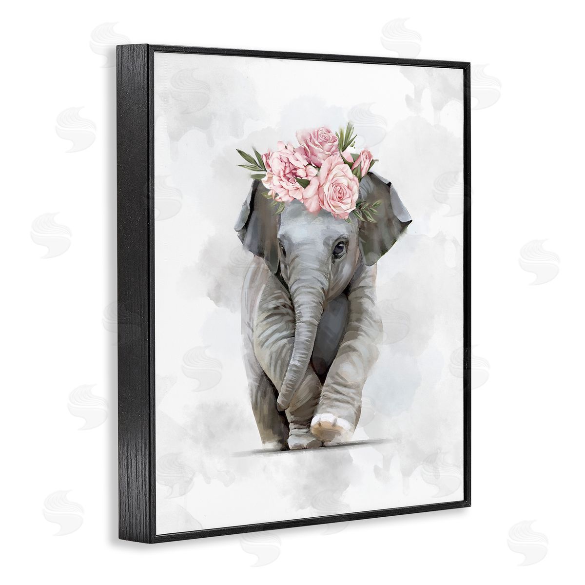 Ziwei Li Adorable Baby Elephant Eye-Catching Pink Flower Crown