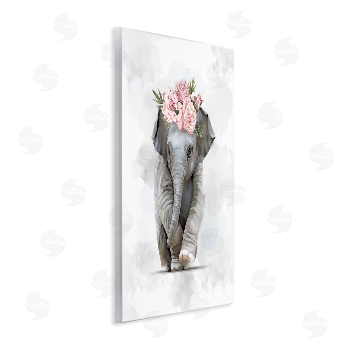 Ziwei Li Adorable Baby Elephant Eye-Catching Pink Flower Crown