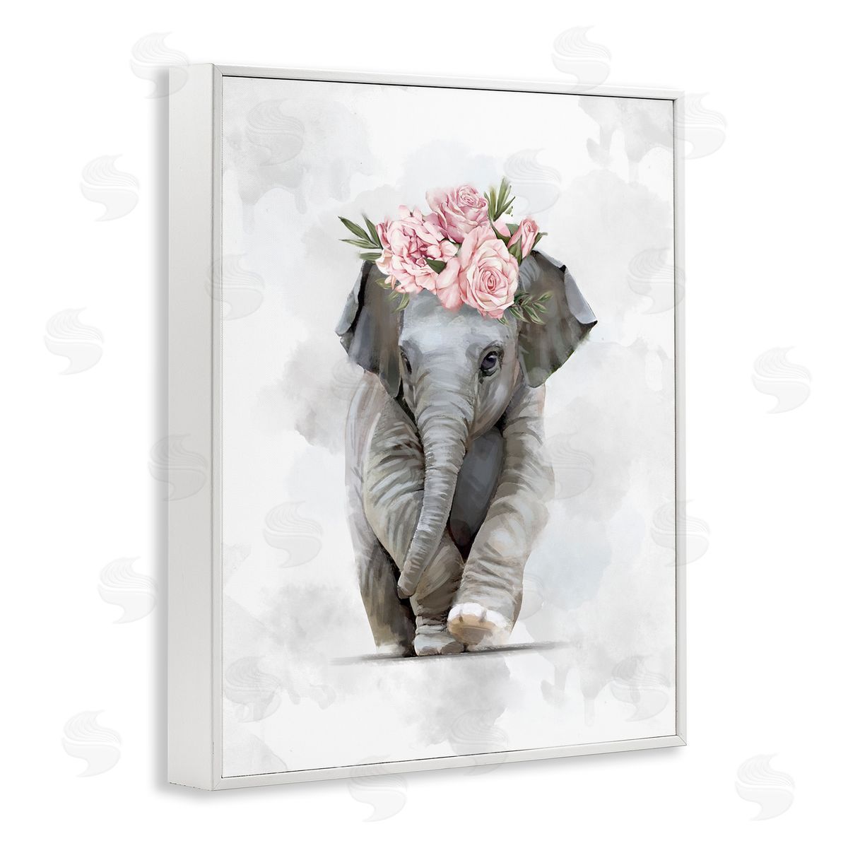 Ziwei Li Adorable Baby Elephant Eye-Catching Pink Flower Crown