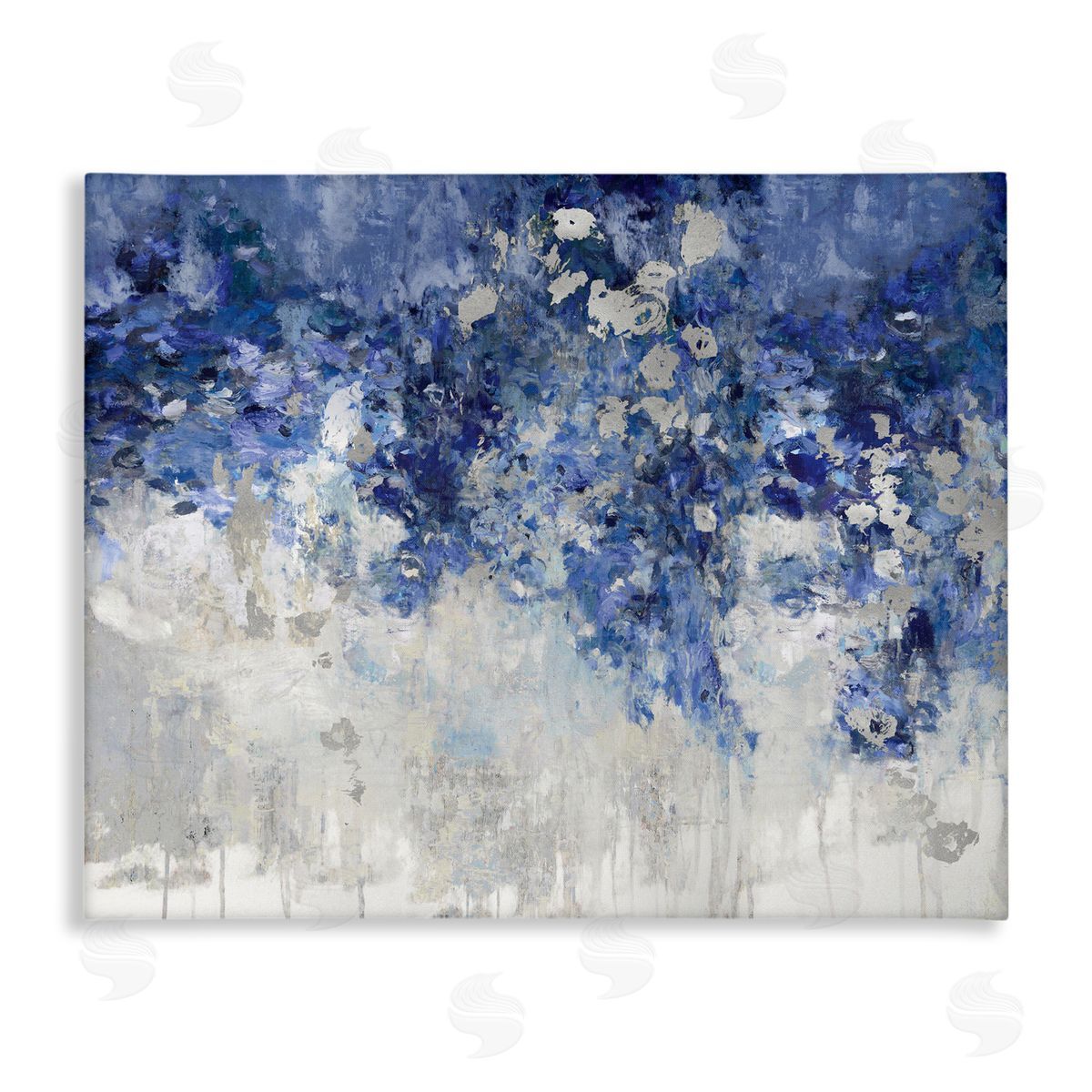 Nikki Robbins Blue Cascading Florals Energetic Flower Abstraction