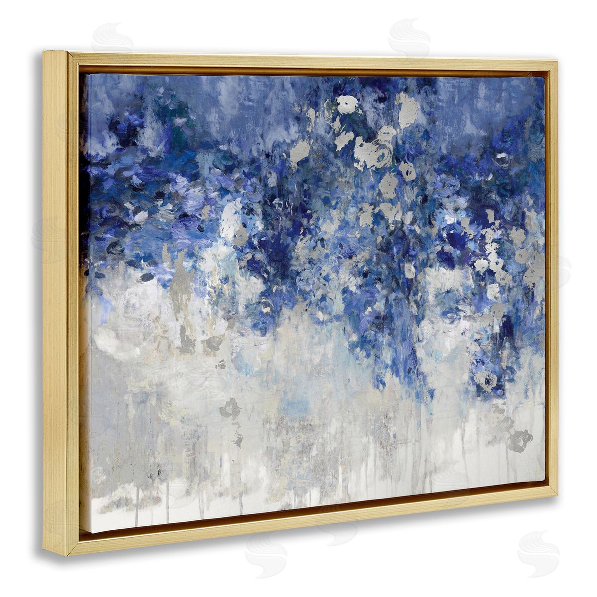 Nikki Robbins Blue Cascading Florals Energetic Flower Abstraction
