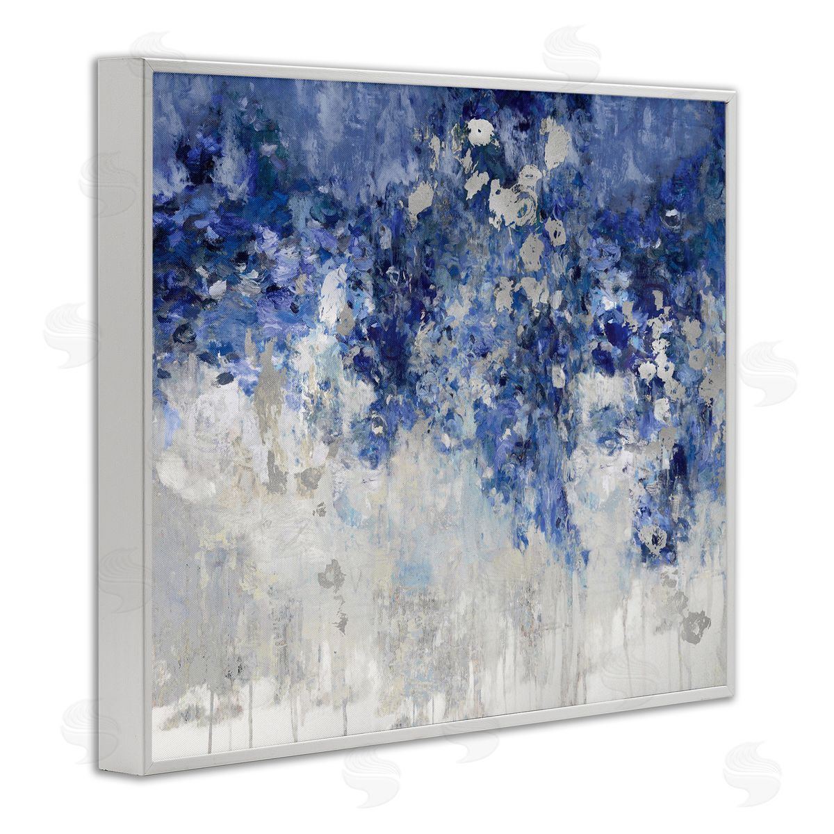 Nikki Robbins Blue Cascading Florals Energetic Flower Abstraction