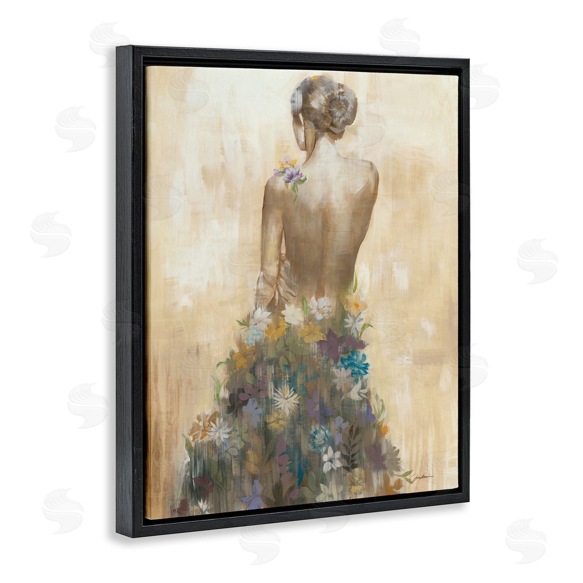 Liz Jardine Nude Female Body Soft Tone Flower Dress 