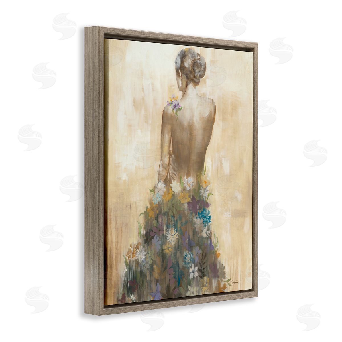 Liz Jardine Nude Female Body Soft Tone Flower Dress 
