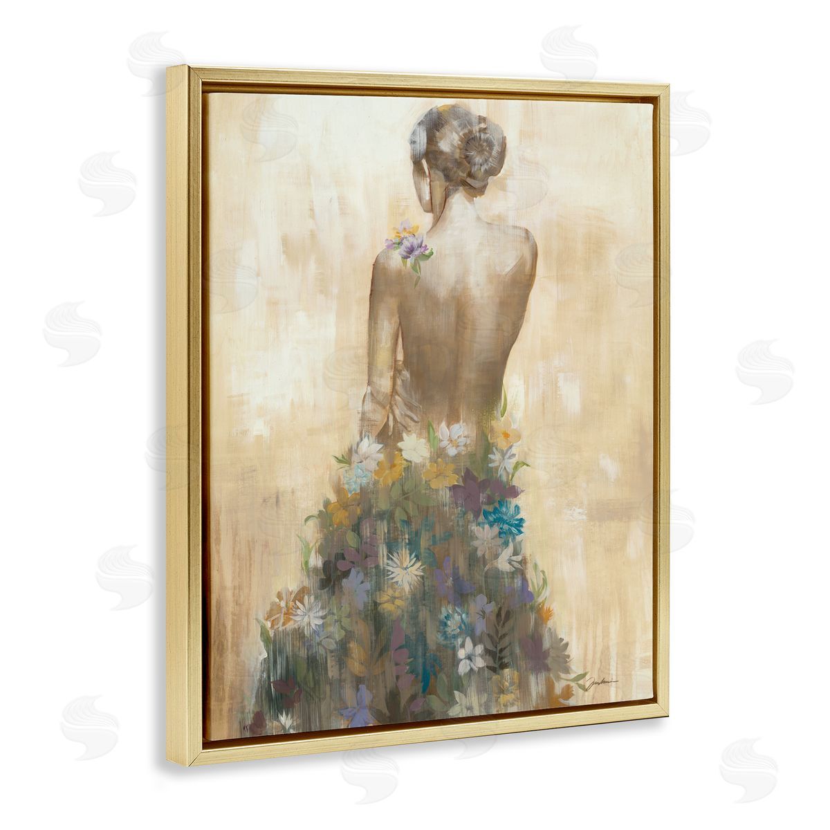 Liz Jardine Nude Female Body Soft Tone Flower Dress 