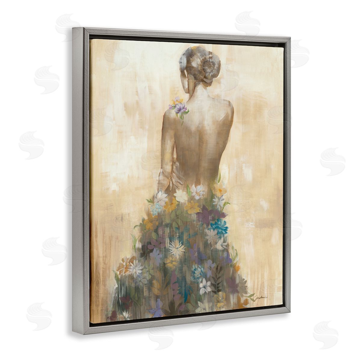 Liz Jardine Nude Female Body Soft Tone Flower Dress 