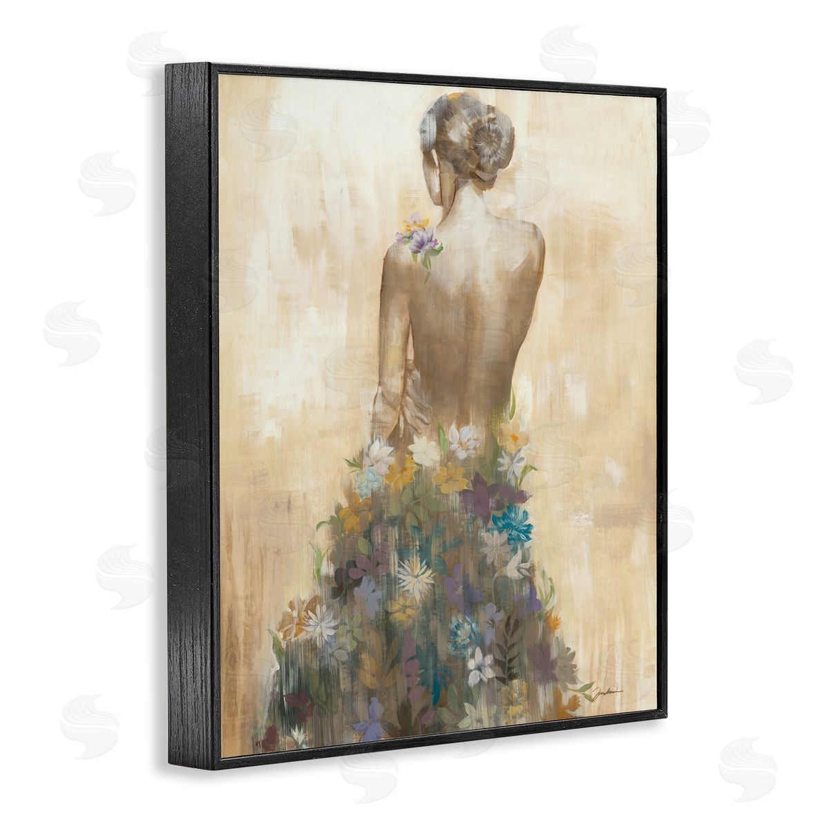 Liz Jardine Nude Female Body Soft Tone Flower Dress 
