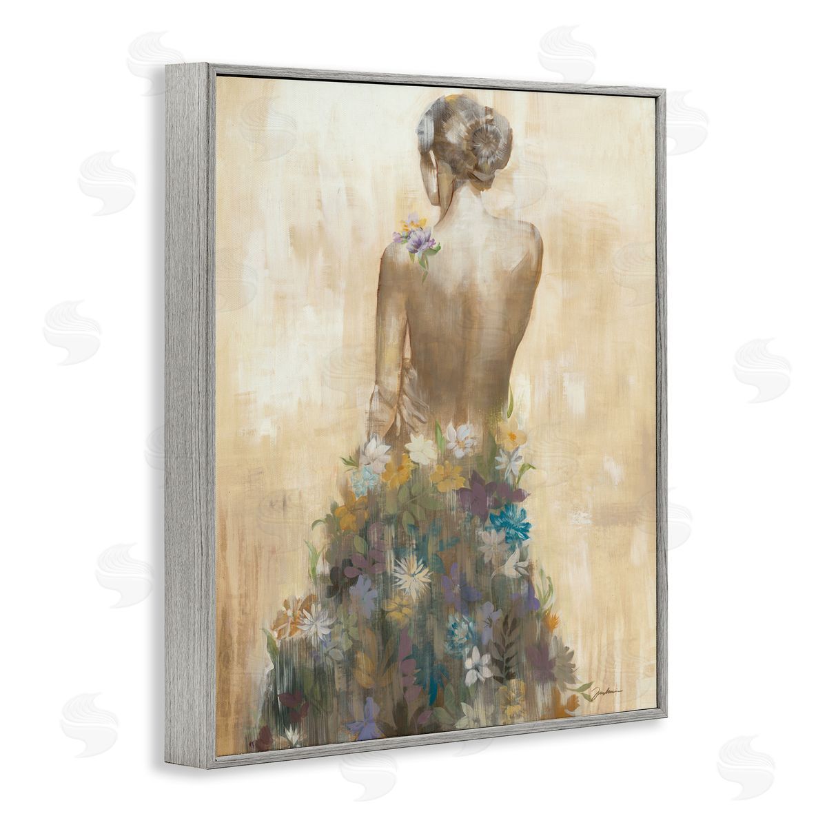 Liz Jardine Nude Female Body Soft Tone Flower Dress 