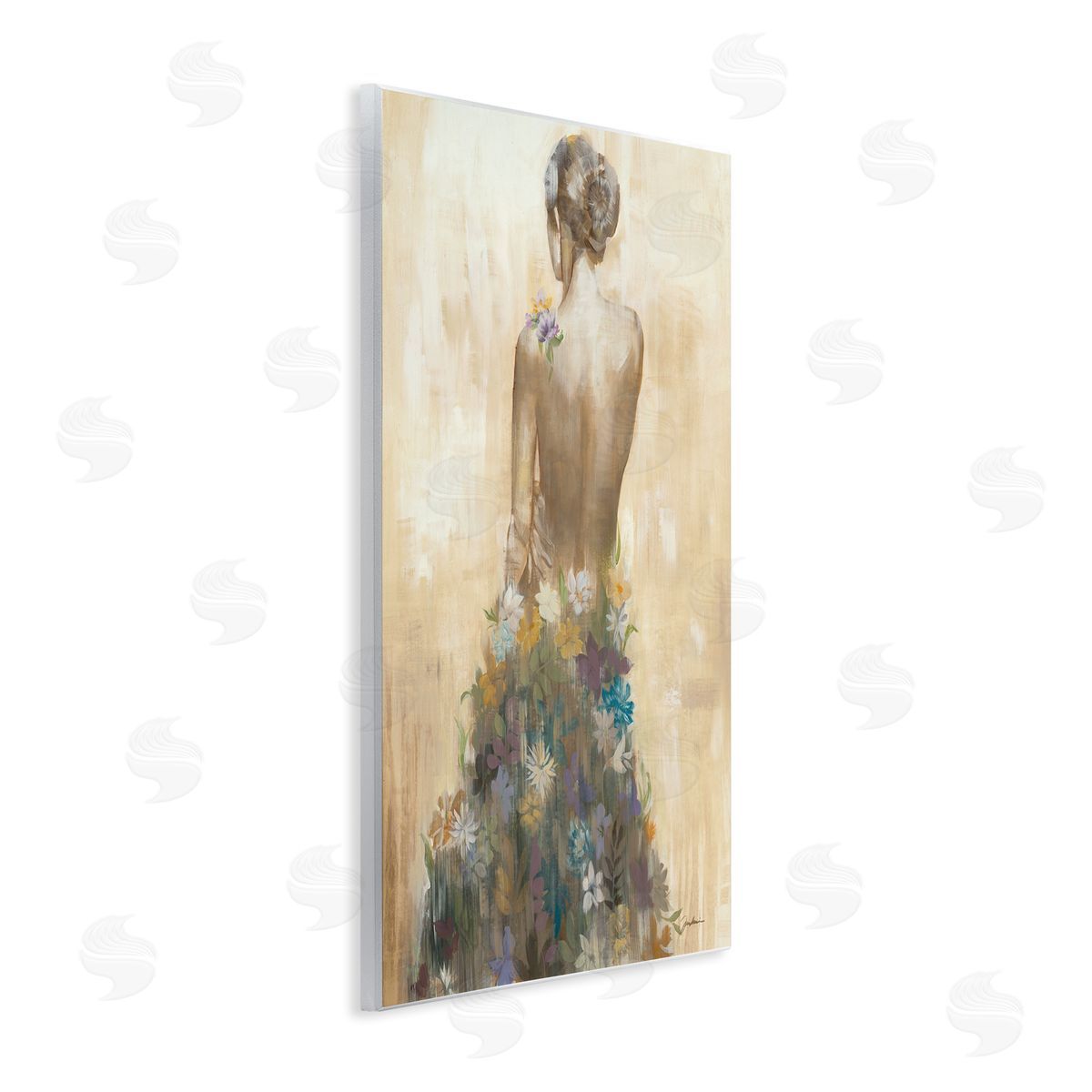 Liz Jardine Nude Female Body Soft Tone Flower Dress 