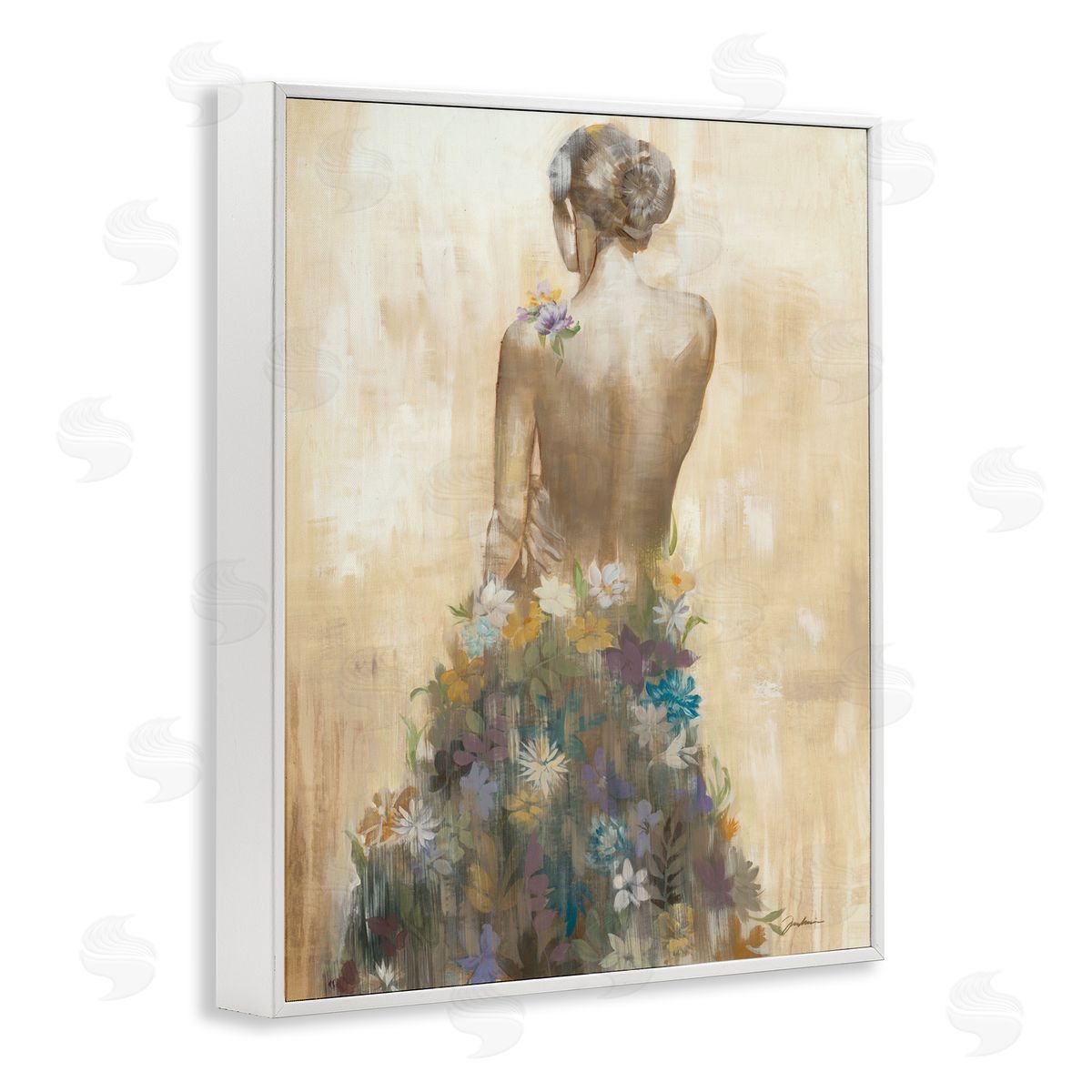 Liz Jardine Nude Female Body Soft Tone Flower Dress 