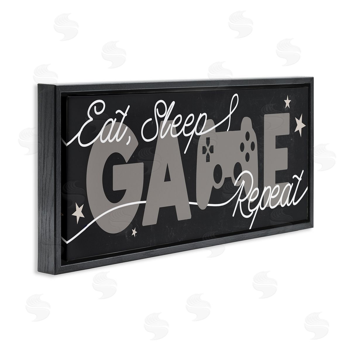 Stupell Studio Eat Sleep Game Repeat Quote Stars and Controller