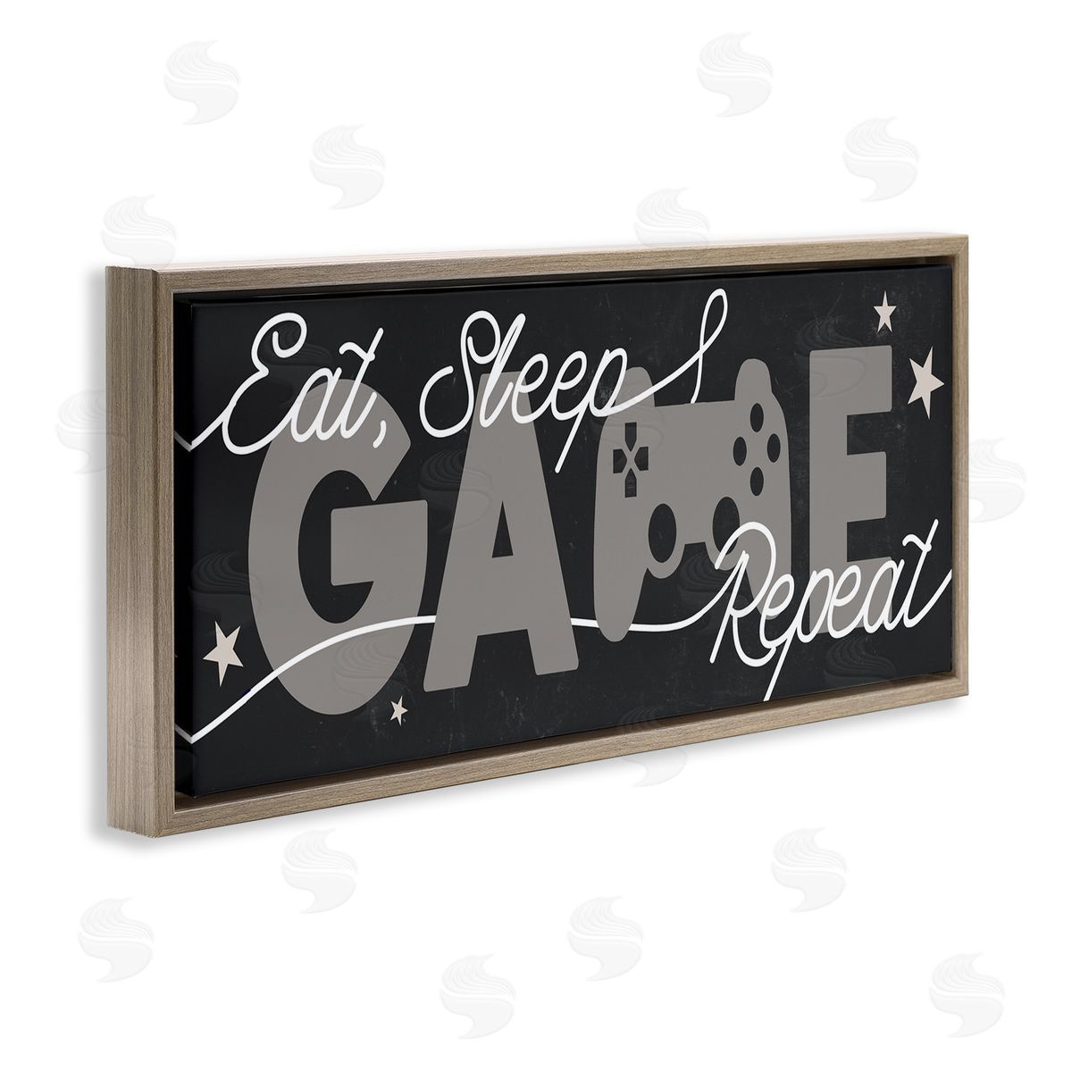 Stupell Studio Eat Sleep Game Repeat Quote Stars and Controller
