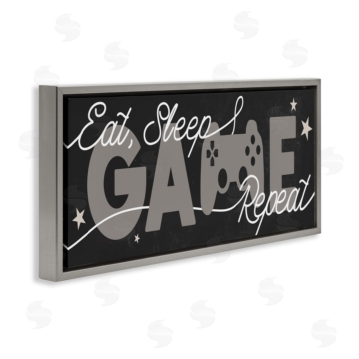 Stupell Studio Eat Sleep Game Repeat Quote Stars and Controller