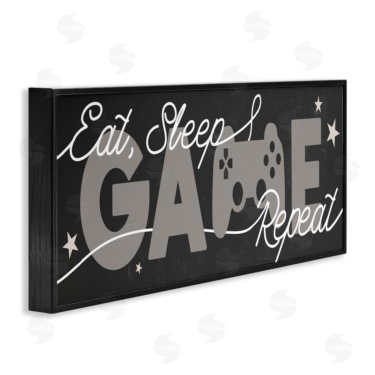 Stupell Studio Eat Sleep Game Repeat Quote Stars and Controller