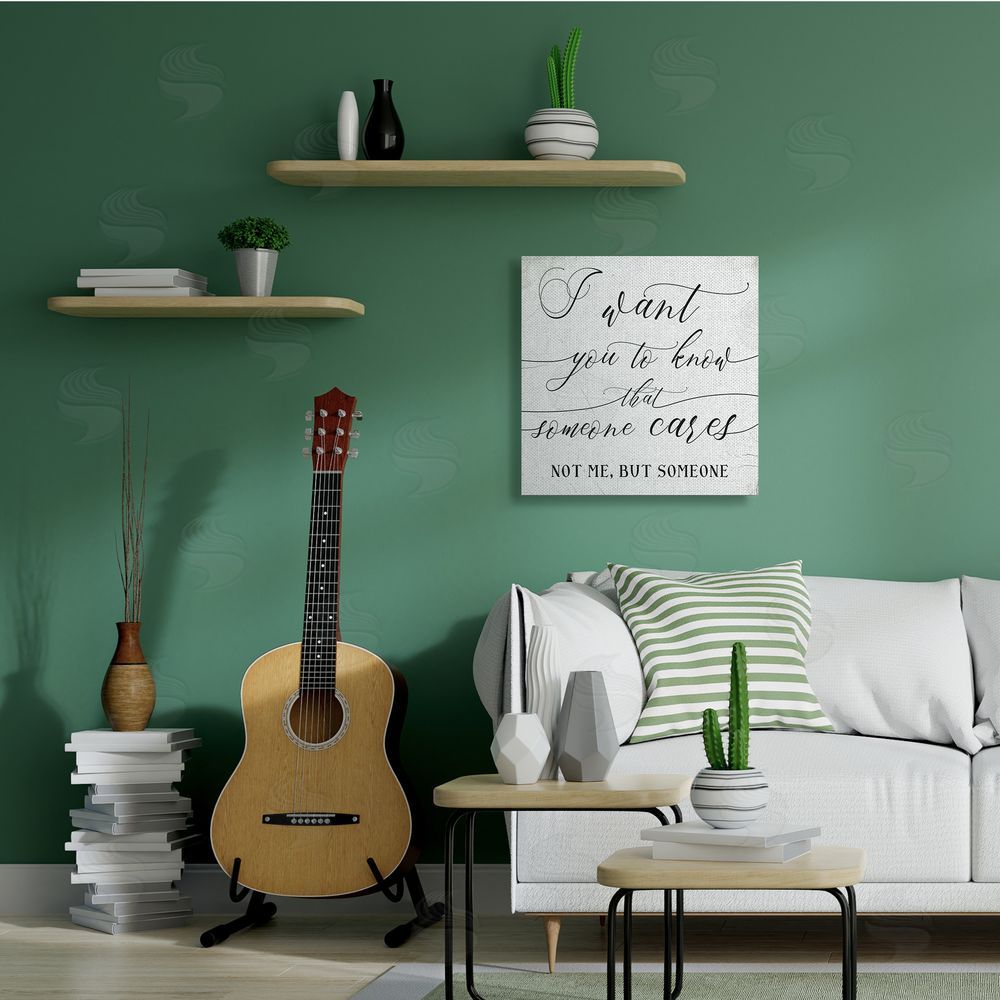Stupell Studio Know that Someone Cares Quote Humorous Friendship   Canvas Wall Art in Room