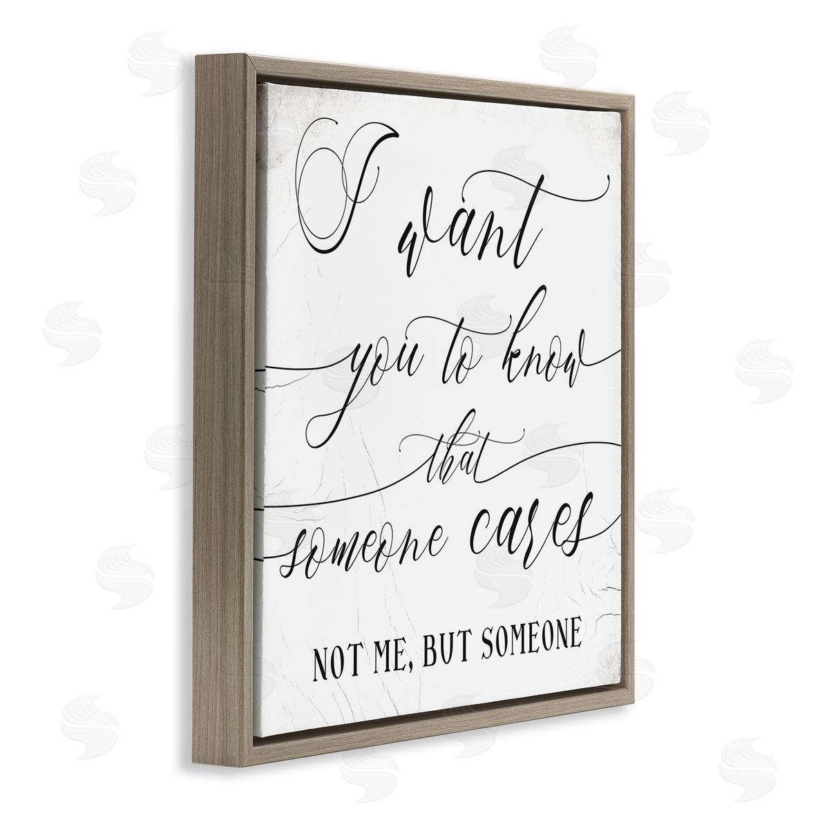 Stupell Studio Know that Someone Cares Quote Humorous Friendship   Brown Floating Frame Canvas Wall Art Print