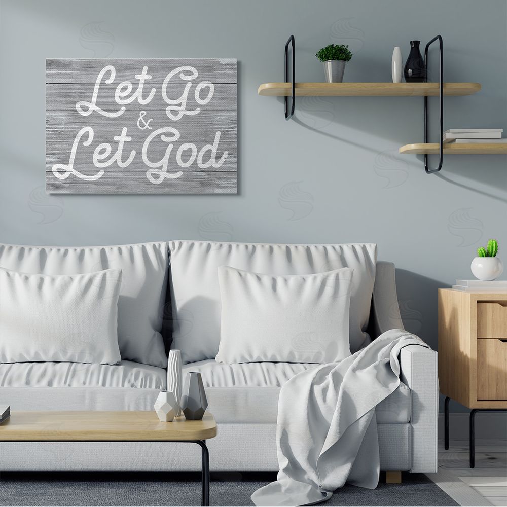 Stupell Studio Let Go Let God Inspirational Faith Based Quote