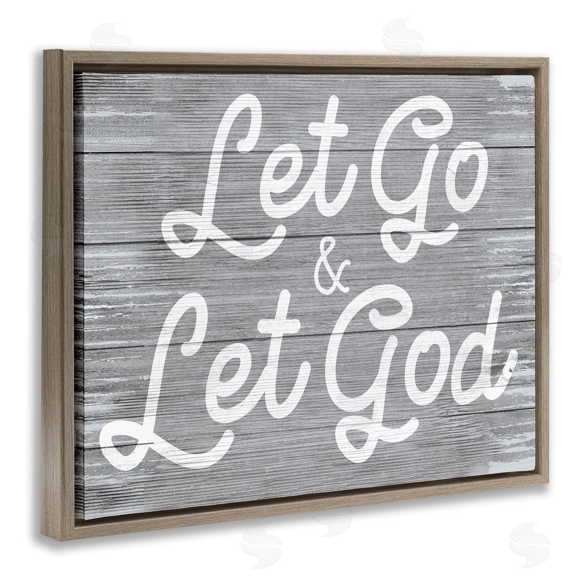 Stupell Studio Let Go Let God Inspirational Faith Based Quote
