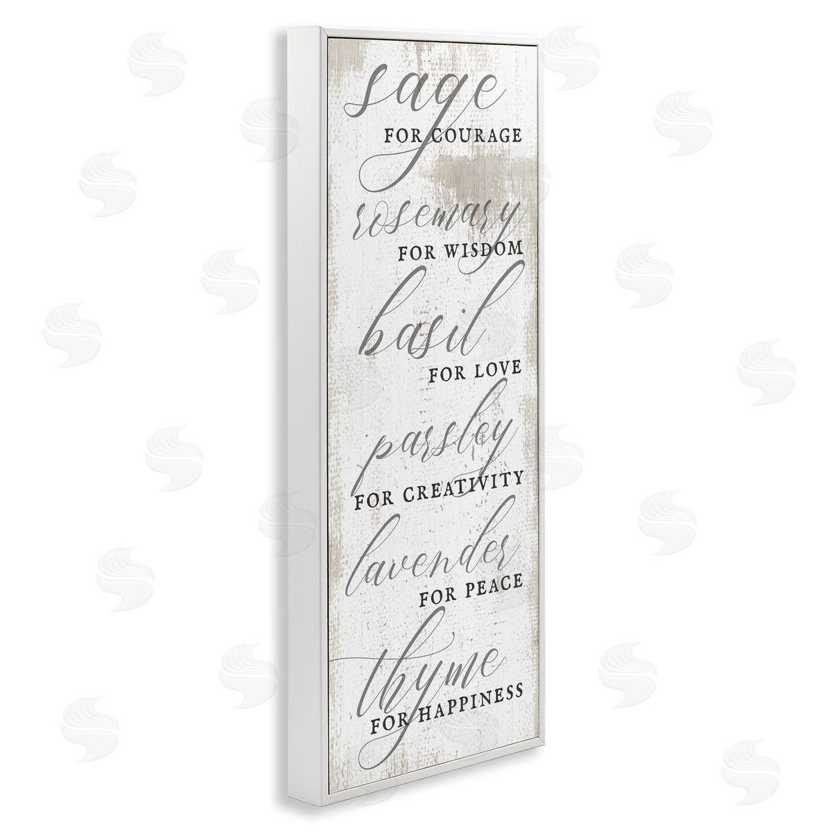 Sage Basil Thyme Sentimental Phrases White Frame Print Wall Art, Home Decor by Stupell Studio