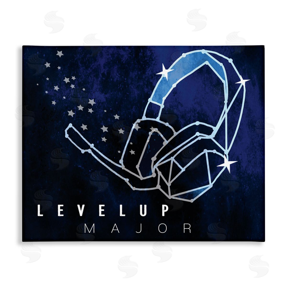 Stupell Studio Level Up Major Gaming Quote Space Stars Headset