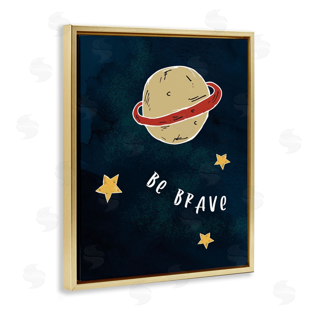 Stupell Studio Be Brave Motivational Phrase Planet and Stars