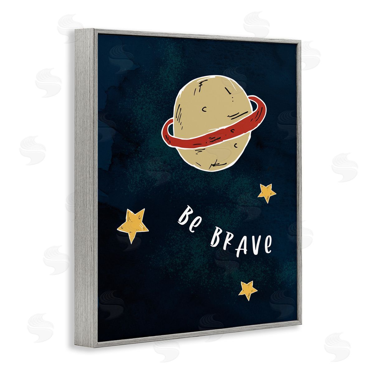 Stupell Studio Be Brave Motivational Phrase Planet and Stars