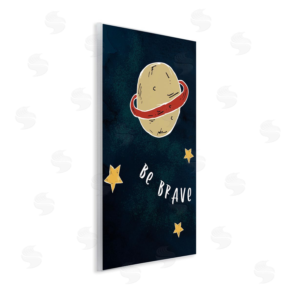 Stupell Studio Be Brave Motivational Phrase Planet and Stars