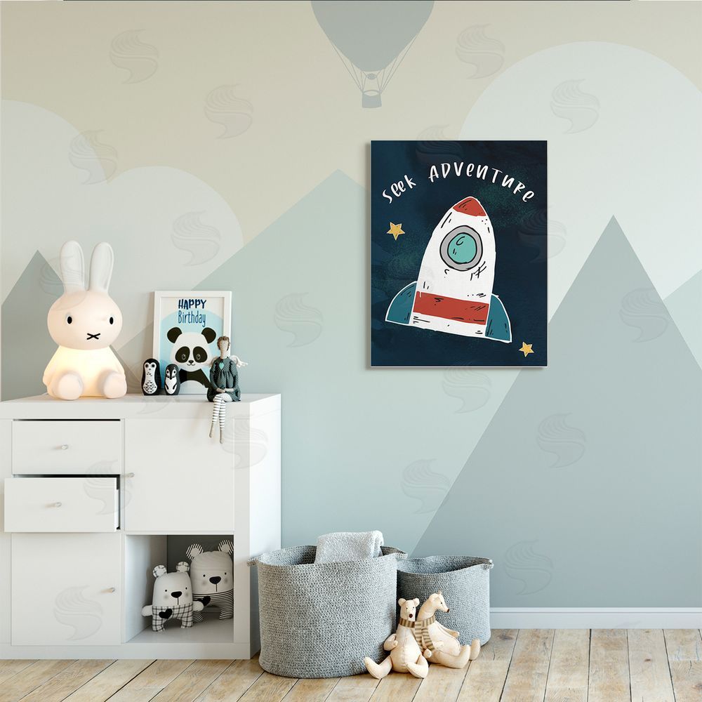 Stupell Studio Seek Adventure Inspirational Quote Space Ship Stars