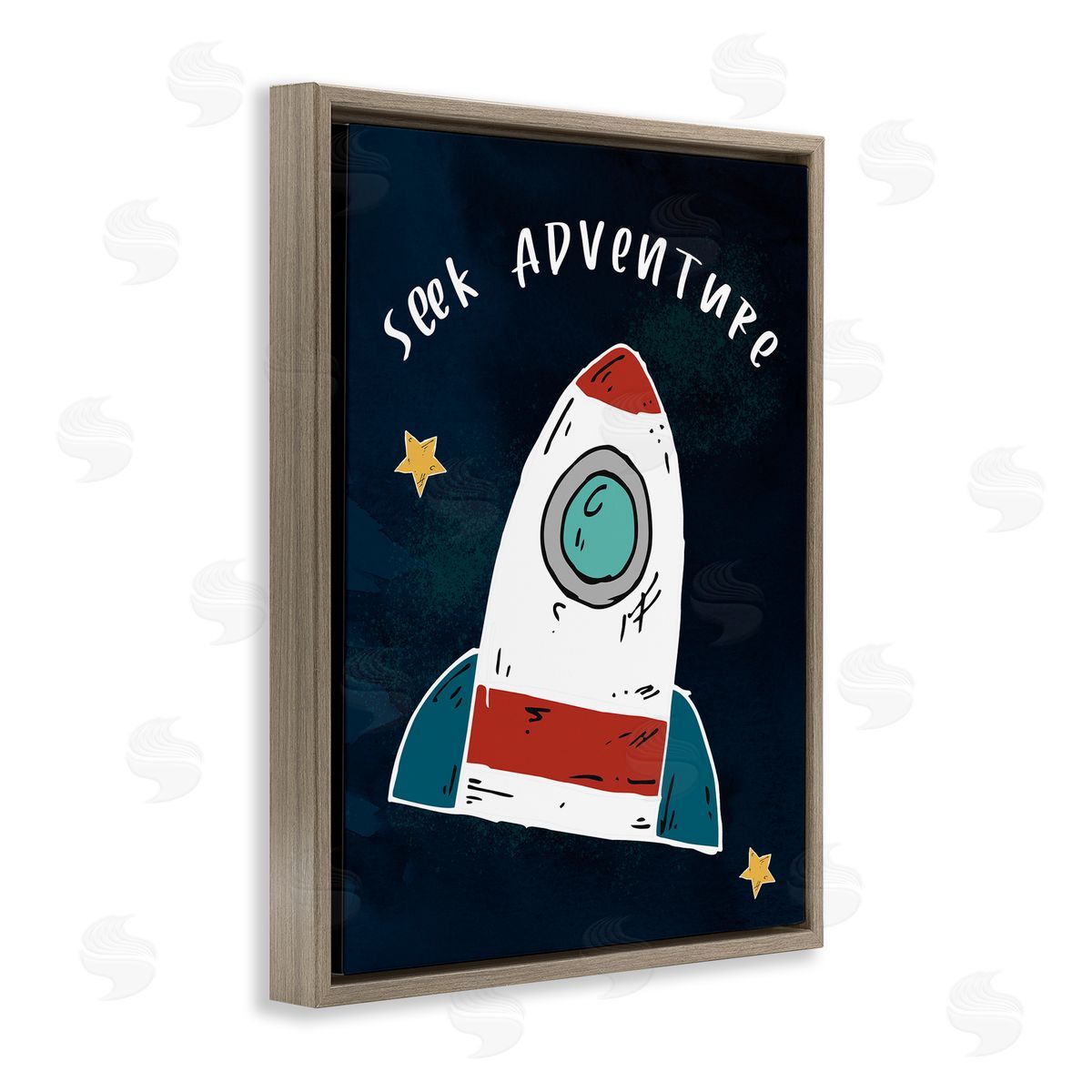 Stupell Studio Seek Adventure Inspirational Quote Space Ship Stars