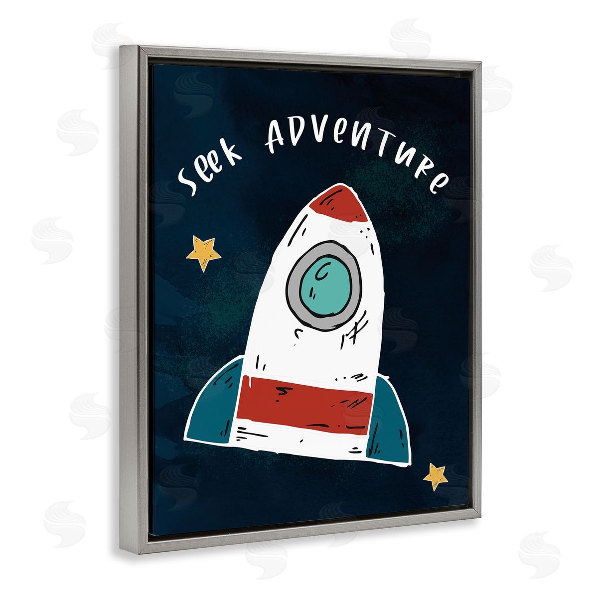 Stupell Studio Seek Adventure Inspirational Quote Space Ship Stars