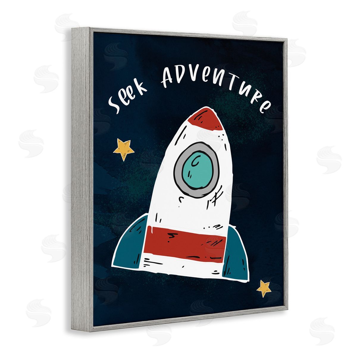 Stupell Studio Seek Adventure Inspirational Quote Space Ship Stars