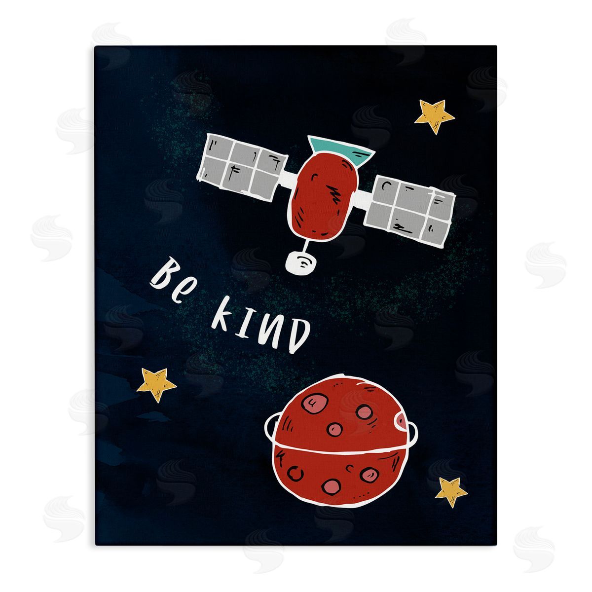 Stupell Studio Be Kind Phrase Red Planet Satellite and Stars