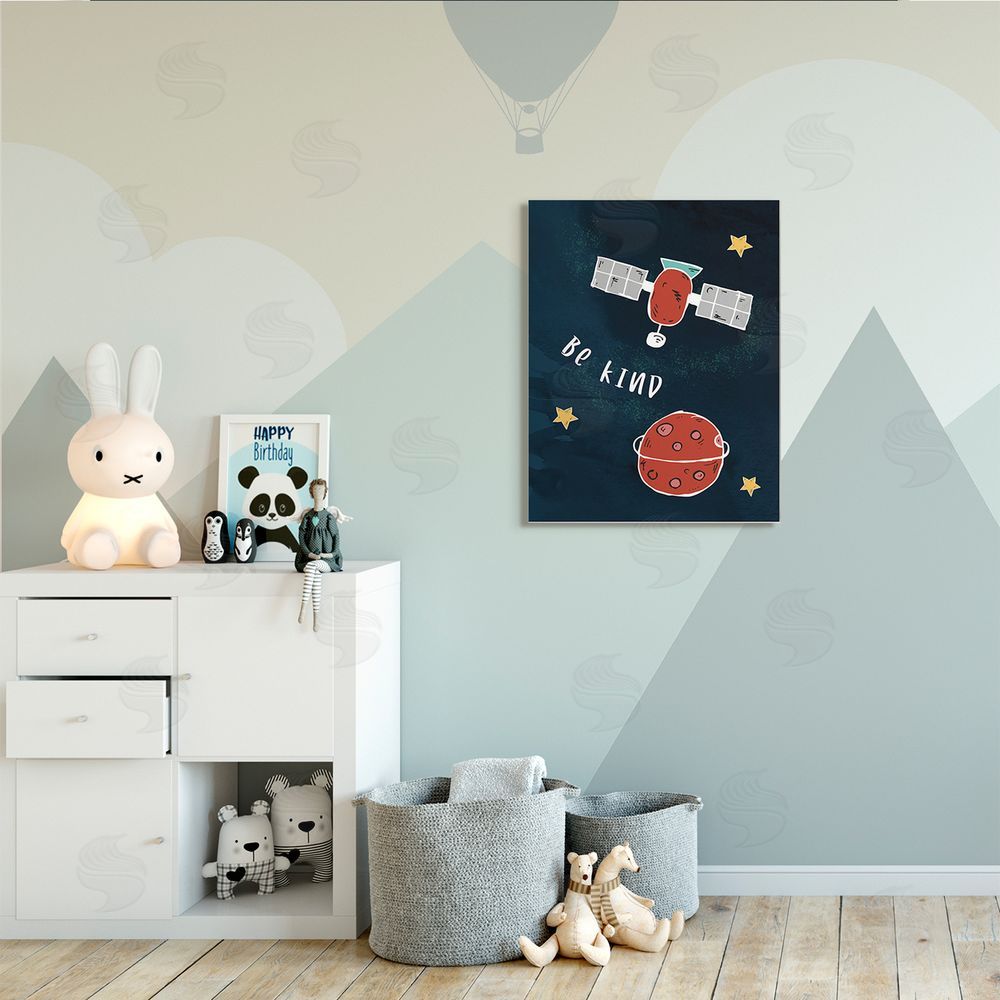 Stupell Studio Be Kind Phrase Red Planet Satellite and Stars