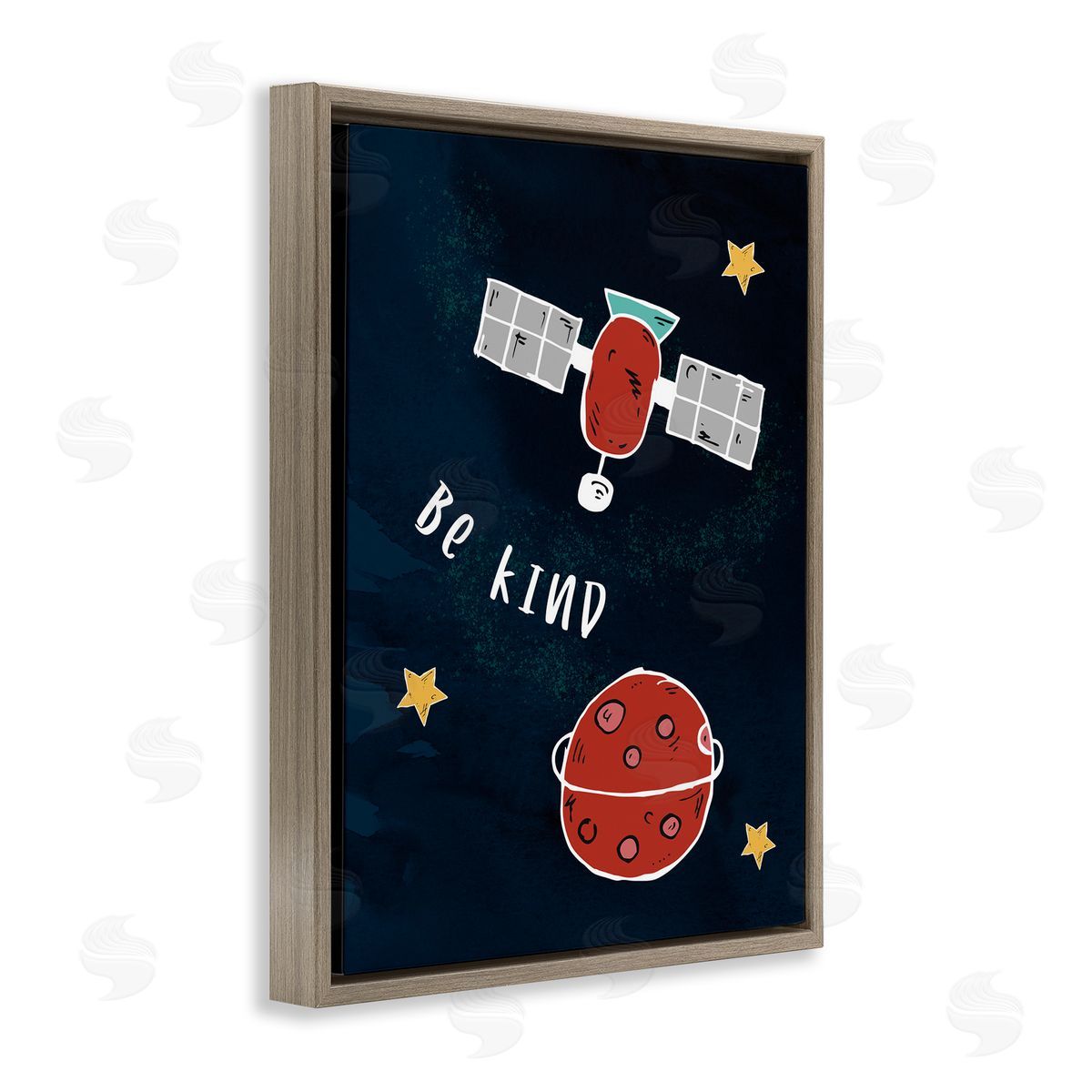Stupell Studio Be Kind Phrase Red Planet Satellite and Stars