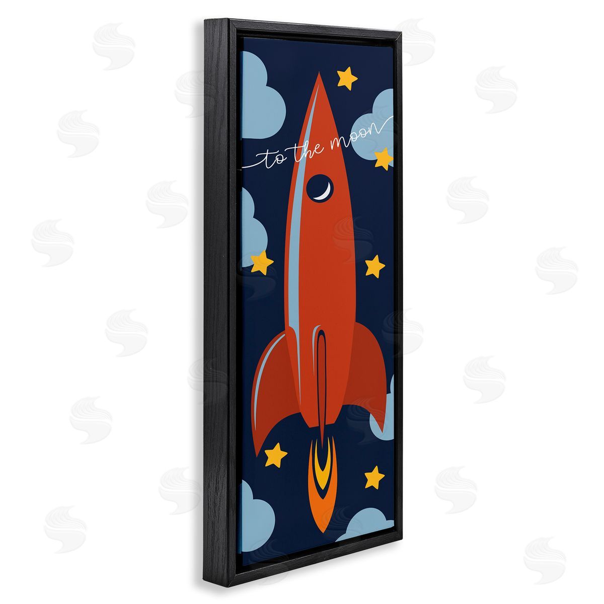 Stupell Studio To The Moon Quote Whimsical Rocket Ship Space