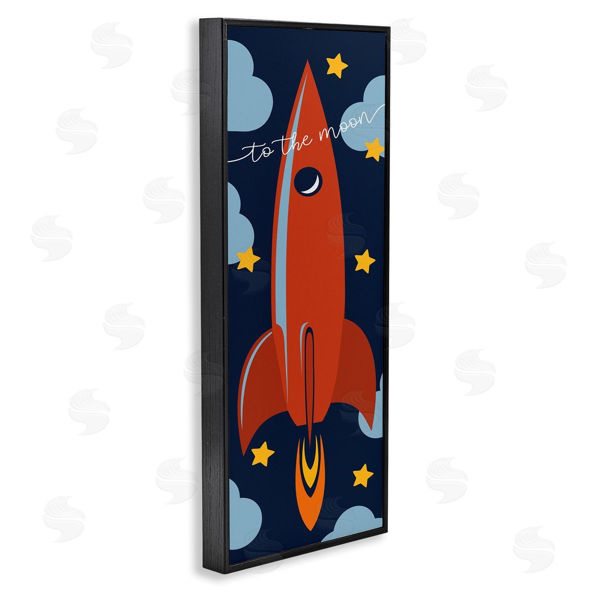 Stupell Studio To The Moon Quote Whimsical Rocket Ship Space