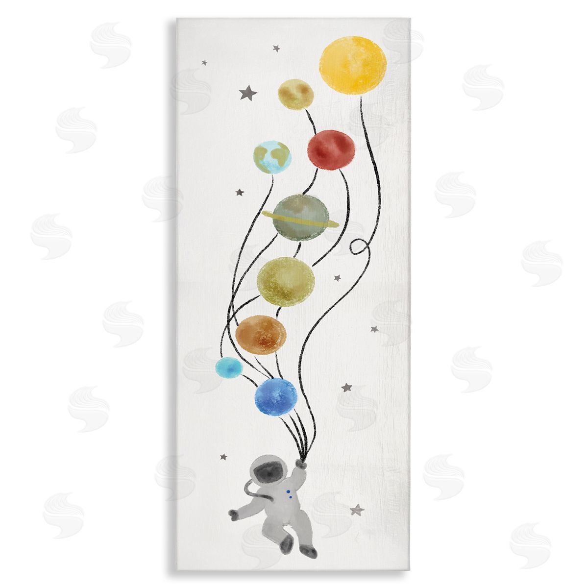 Whimsical Astronaut Floating Balloon Canvas Wall Art, Home Decor by Stupell Studio