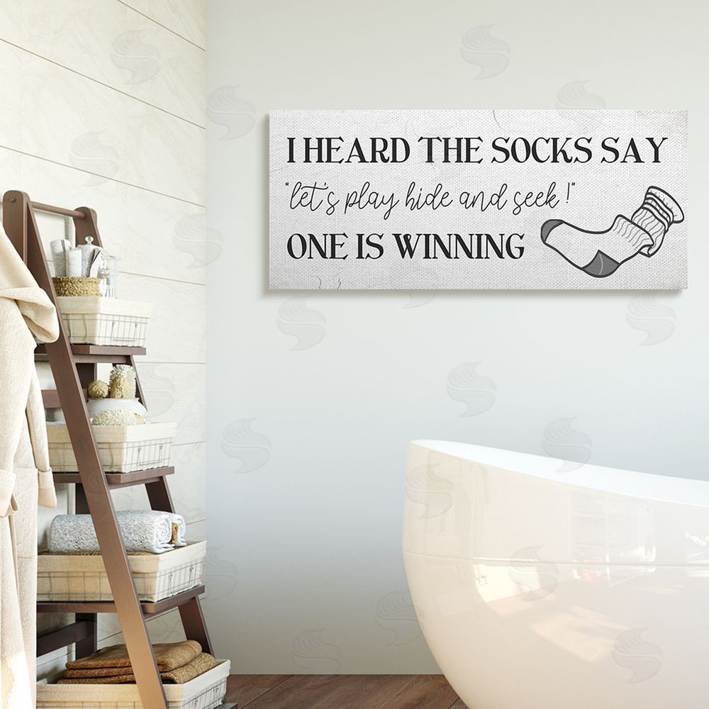 Stupell Studio Socks Say Hide and Seek Quote Laundry Humor