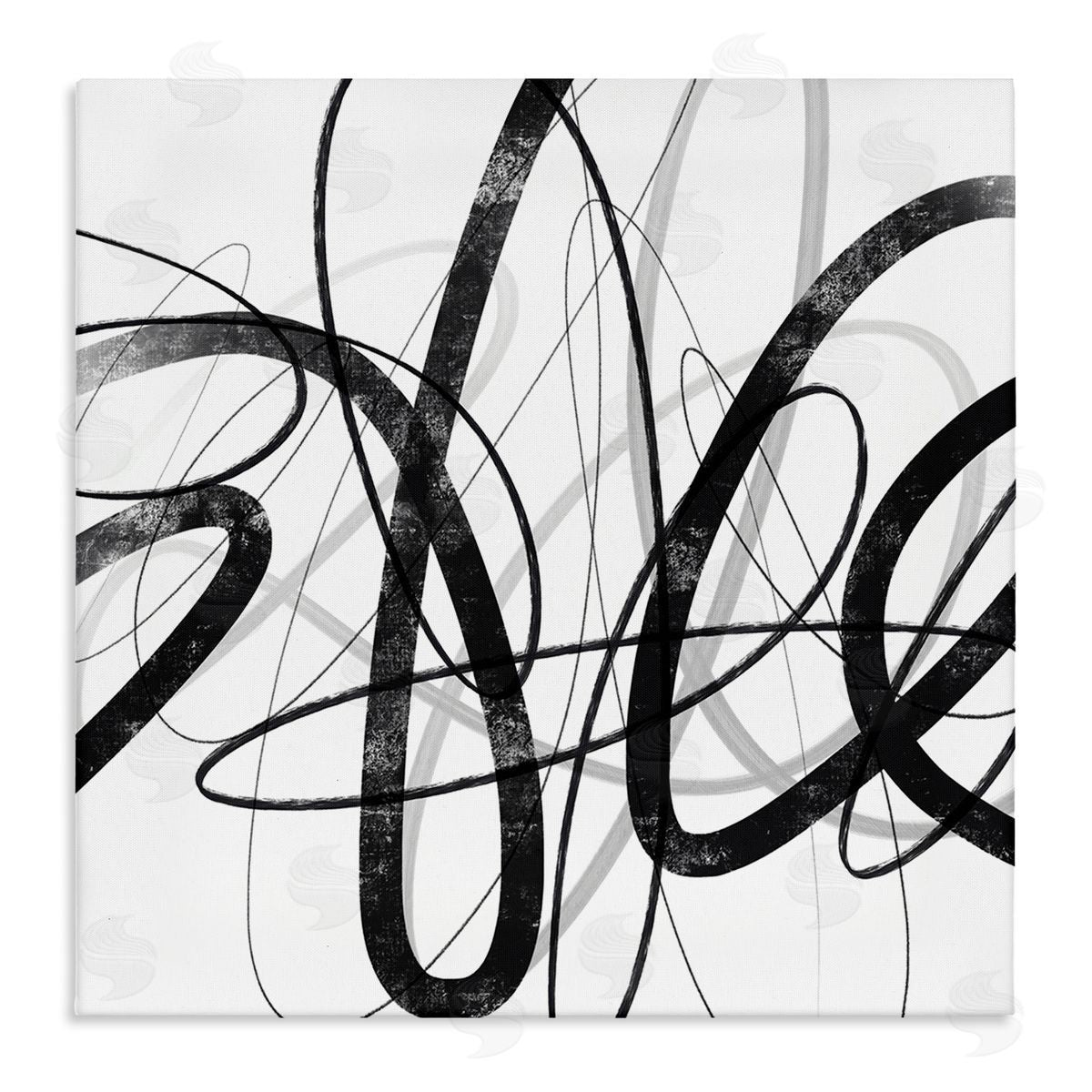 Lisa Ridgers Abstract Fluid Brush Strokes Distressed Pattern Stretched Canvas Wall Art Print