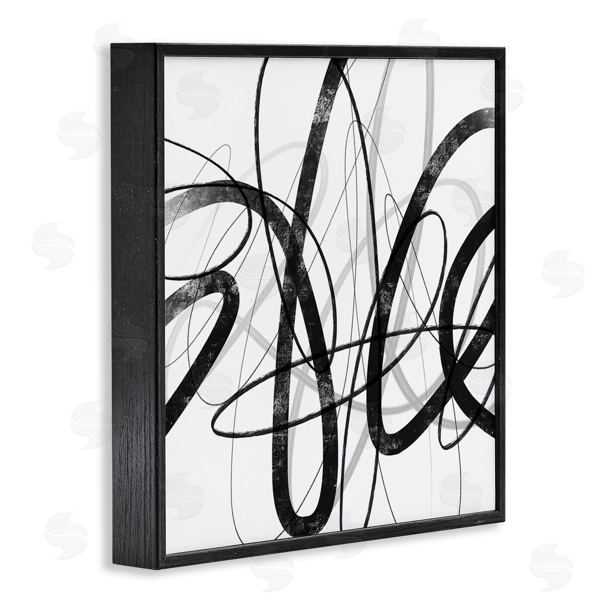 Lisa Ridgers Abstract Fluid Brush Strokes Distressed Pattern Black Framed Glicee Wall Art Print